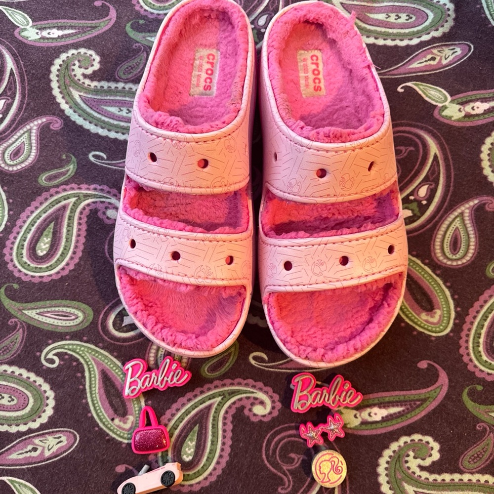 Crocs Barbie Unisex-Adult Classic Cozzzy Platform Sandals, M10/W12, EUC